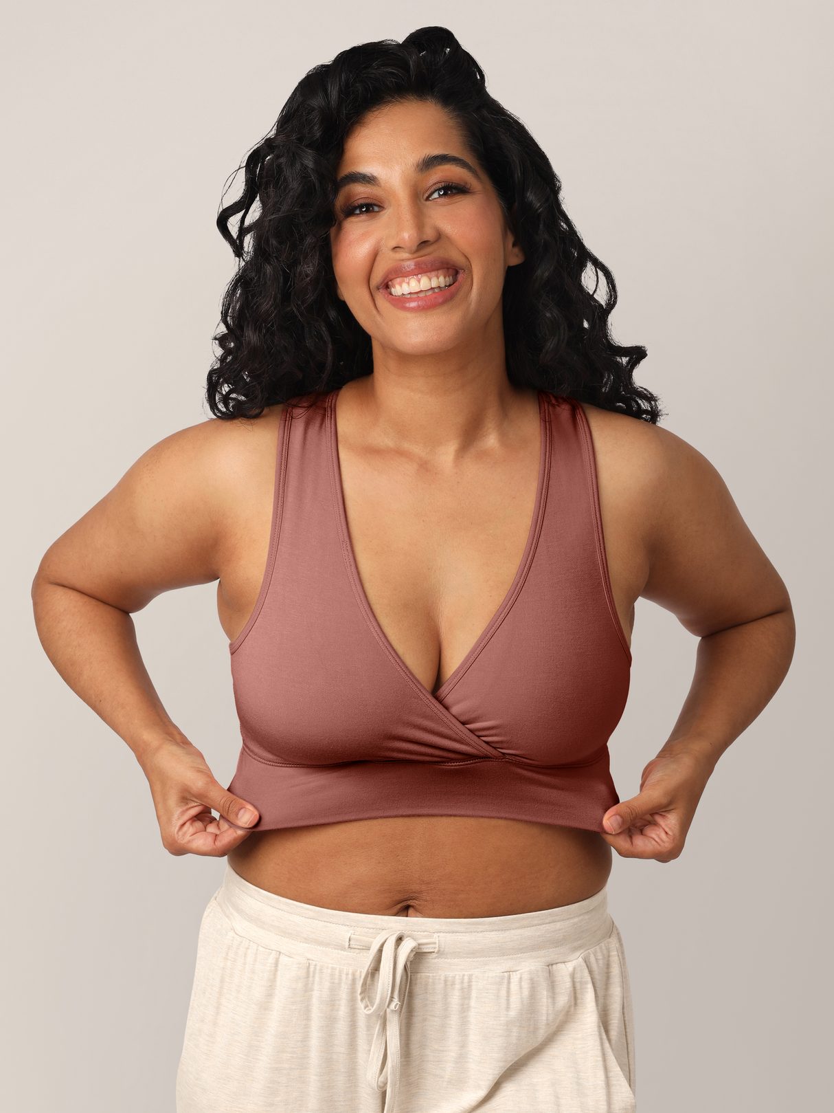 French Terry Racerback Nursing & Sleep Bra | Redwood - HoneyBug