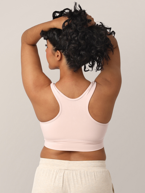 French Terry Racerback Nursing & Sleep Bra | Soft Pink - HoneyBug