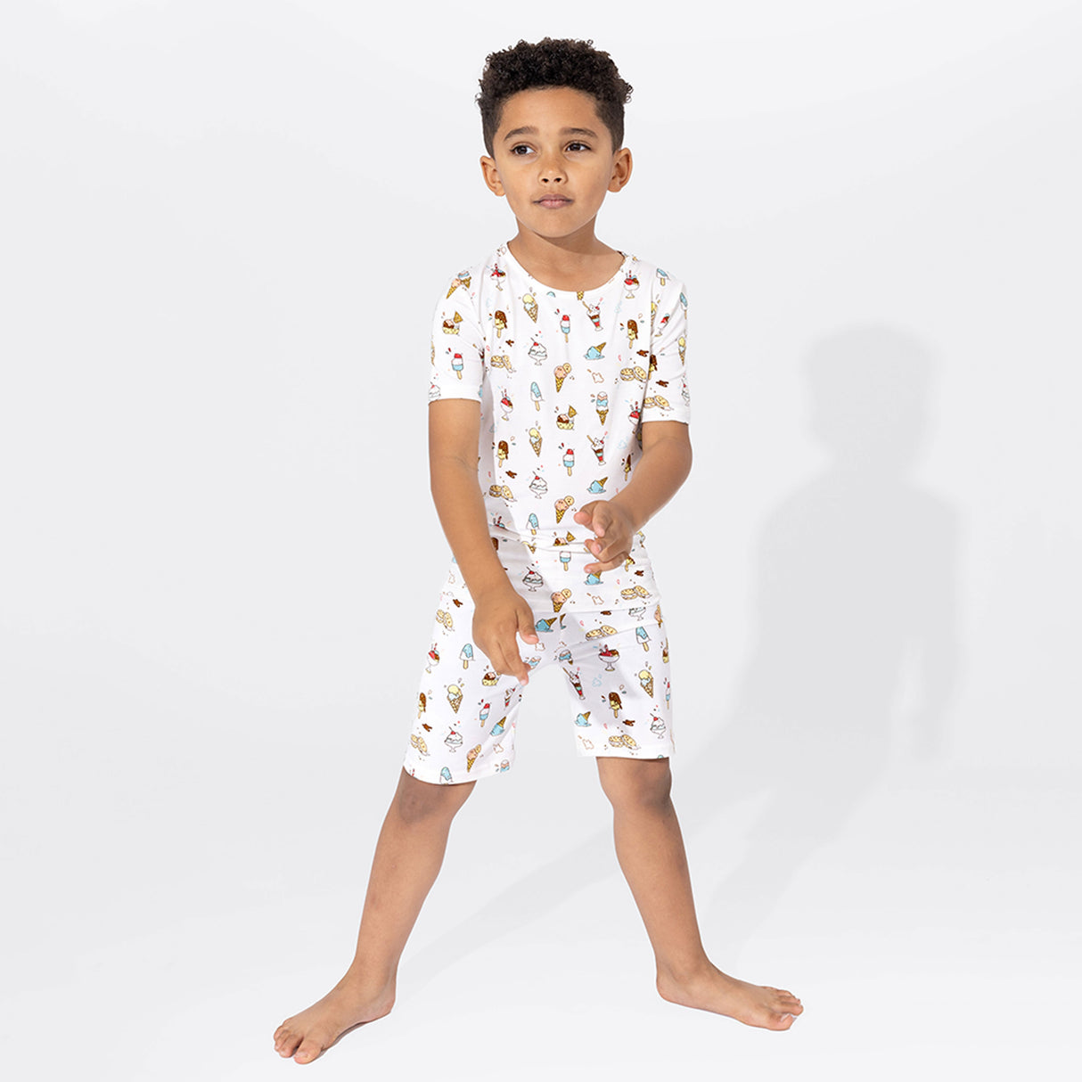 Ice Cream Bamboo Kids Pajama Short Set - HoneyBug