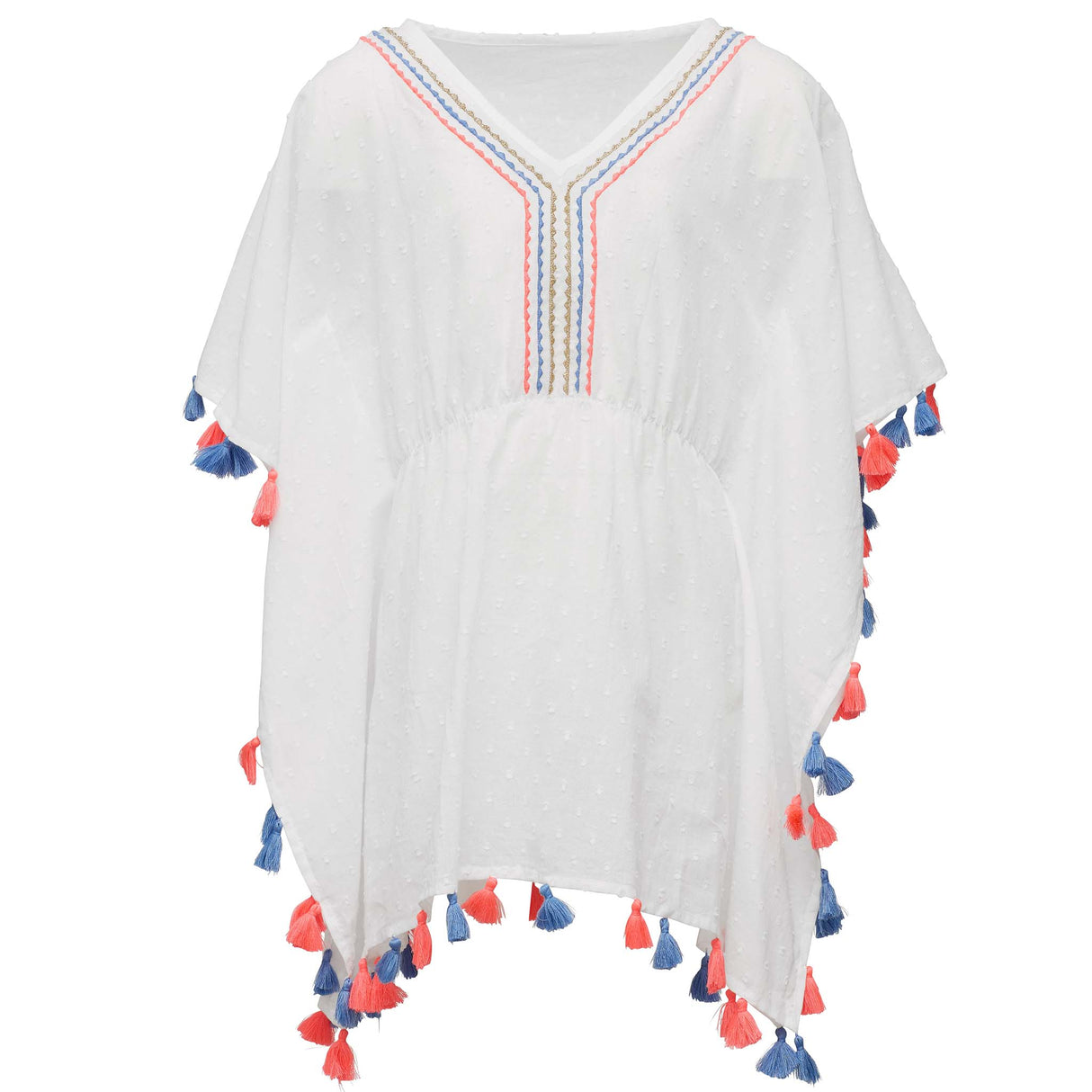 White Sherbet Tassel Cover Up - HoneyBug