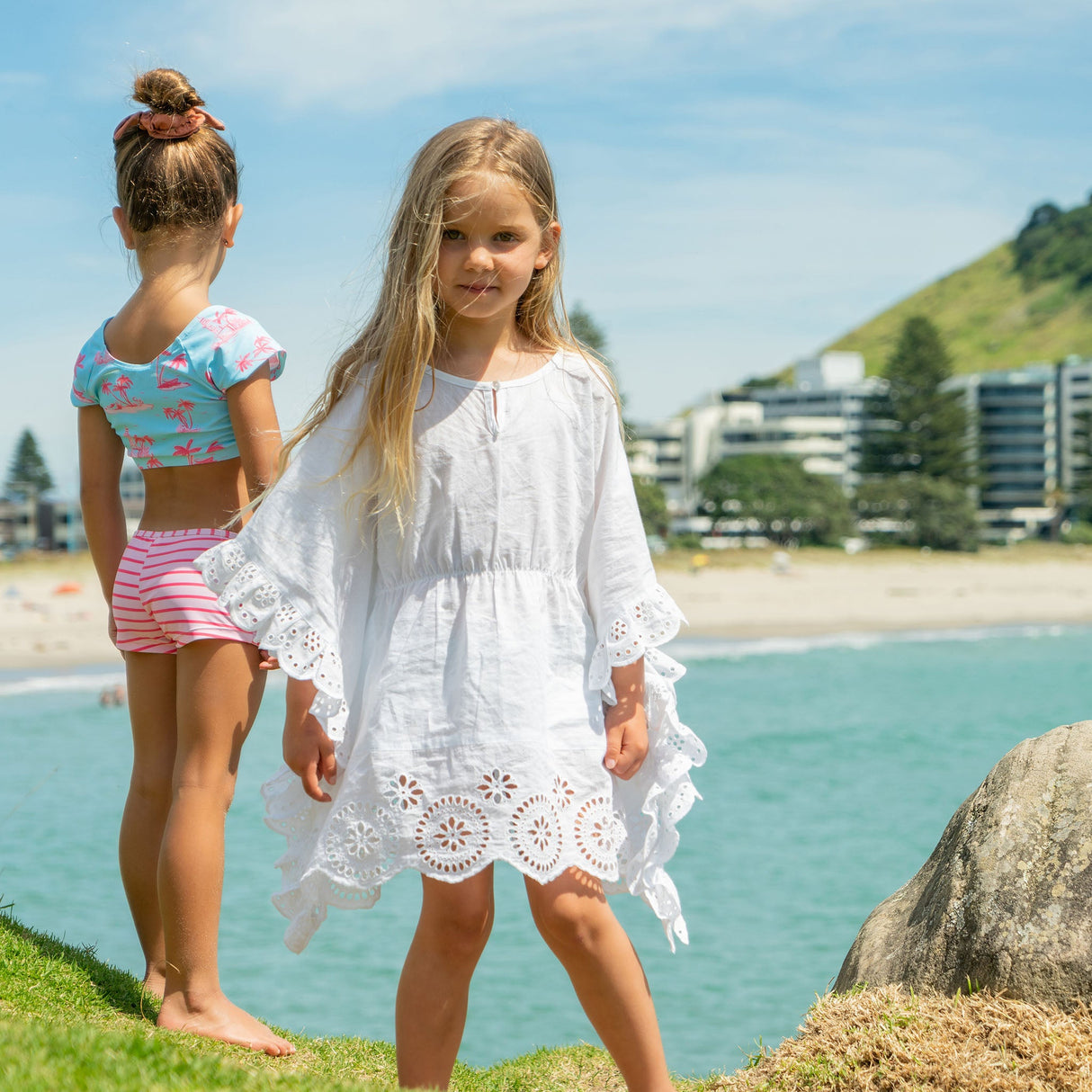 Cesci White Eyelet Cover Up - HoneyBug