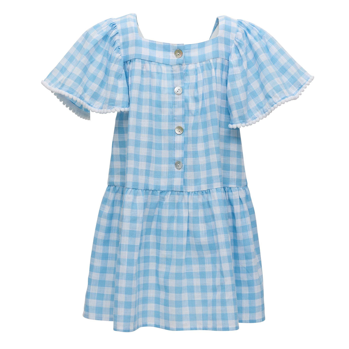 Cornflower Gingham Beach Dress - HoneyBug