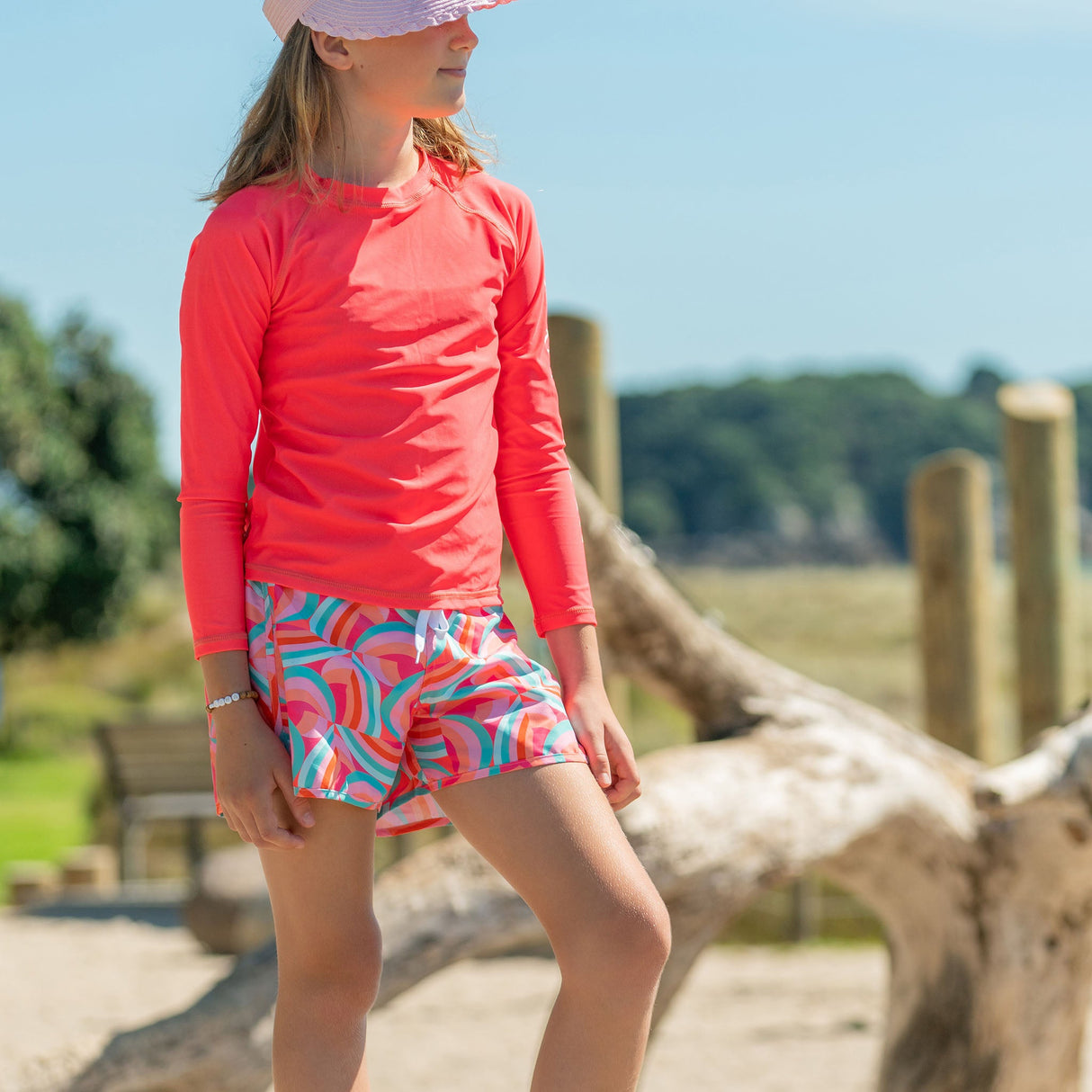 Geo Melon Sustainable Board Shorts - HoneyBug