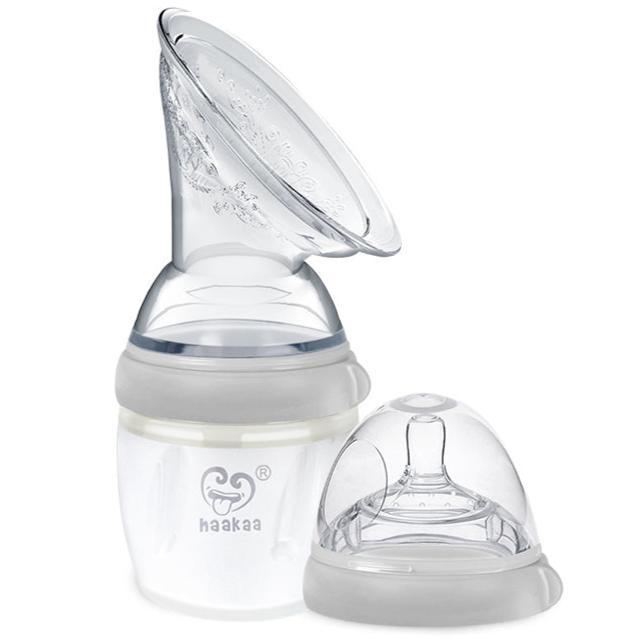 Haakaa Gen 3 Silicone Breast Pump Flange and Bottle Set 160 ml/6 oz - HoneyBug