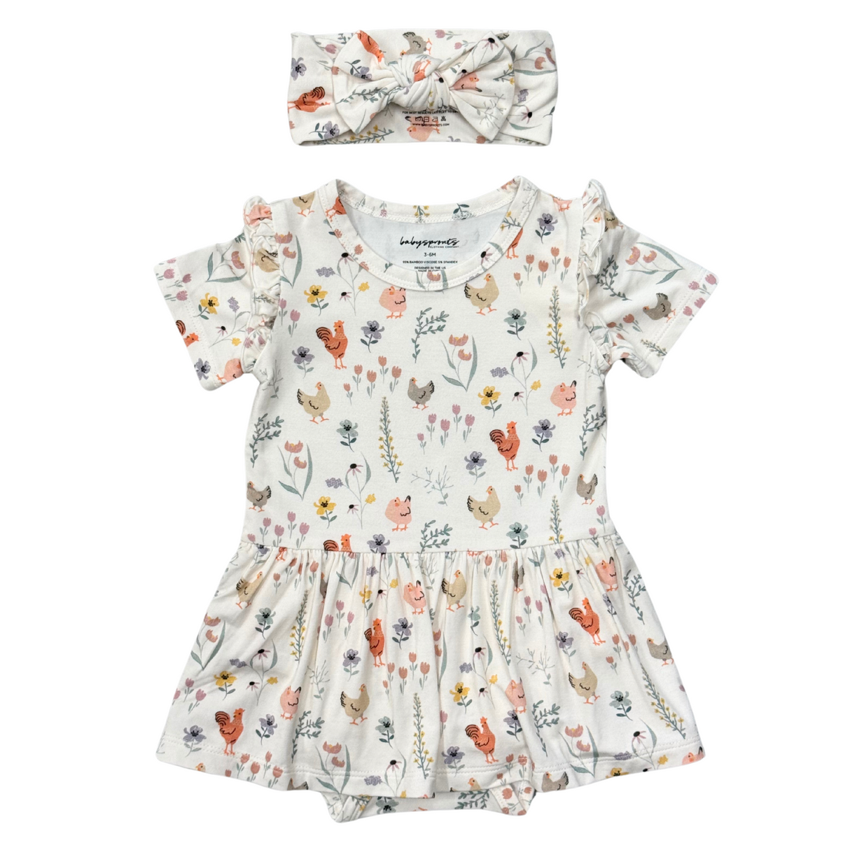 Girl's Short Sleeve Bodysuit Dress Set