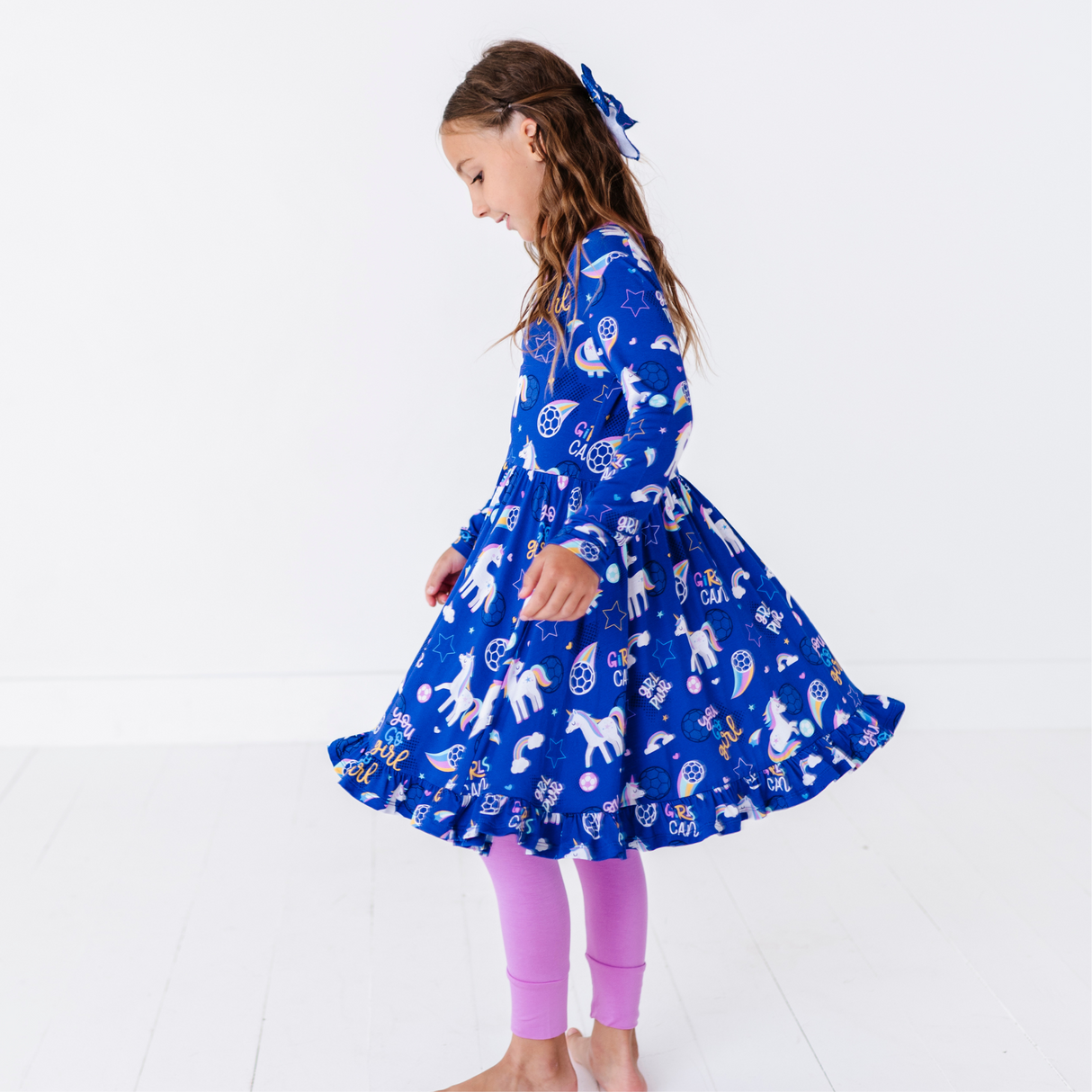 Unicorn Goals Toddler/ Big Kid Peplum Set - HoneyBug