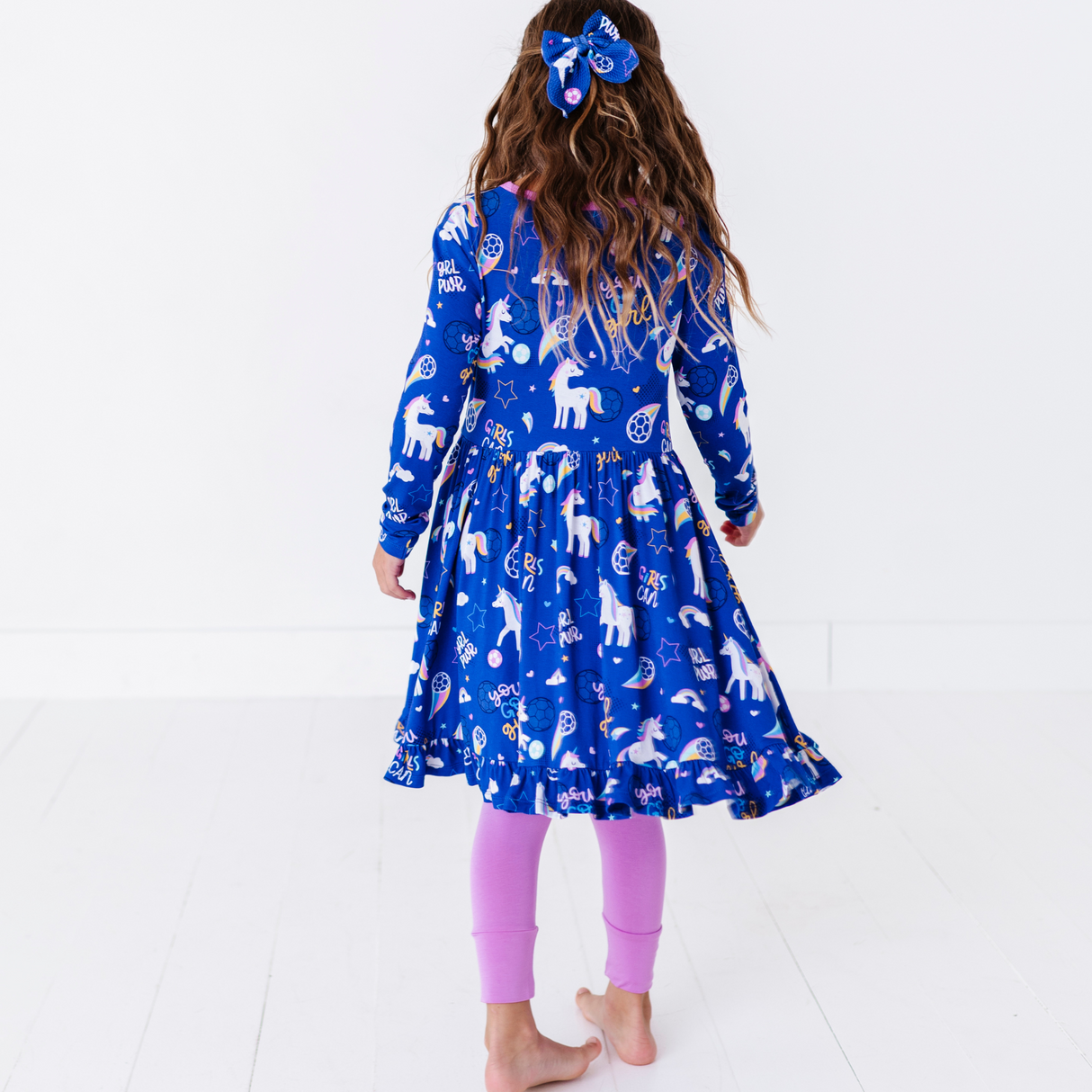 Unicorn Goals Toddler/ Big Kid Peplum Set - HoneyBug