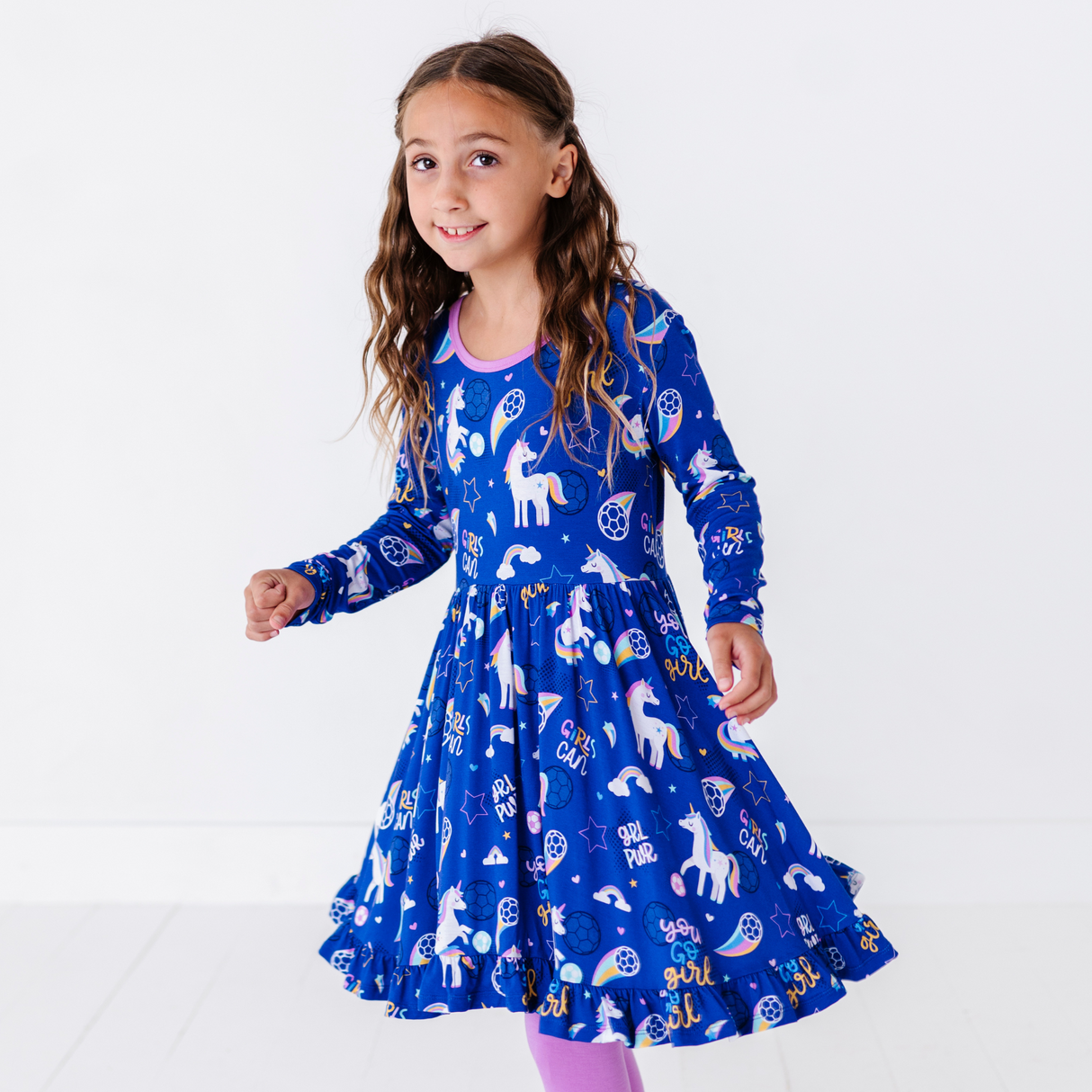 Unicorn Goals Toddler/ Big Kid Peplum Set - HoneyBug