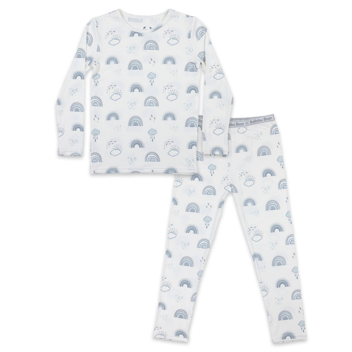 Grey Rainbows Bamboo Kids Pajamas - HoneyBug