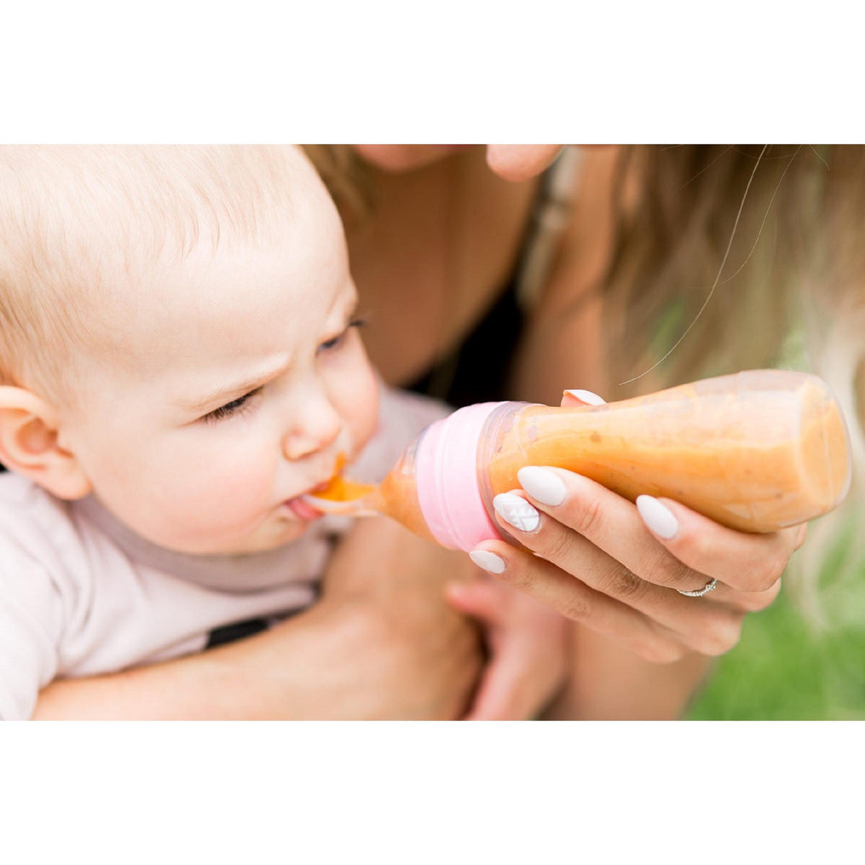 Haakaa Silicone Baby Food Dispensing Spoon with Cap 1 pk - HoneyBug