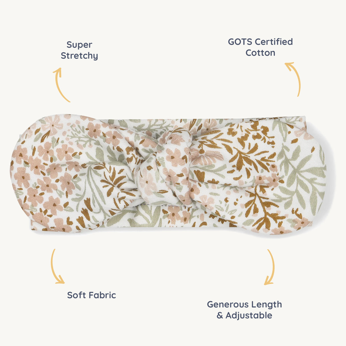 Organic Headwrap - Gardenia - HoneyBug
