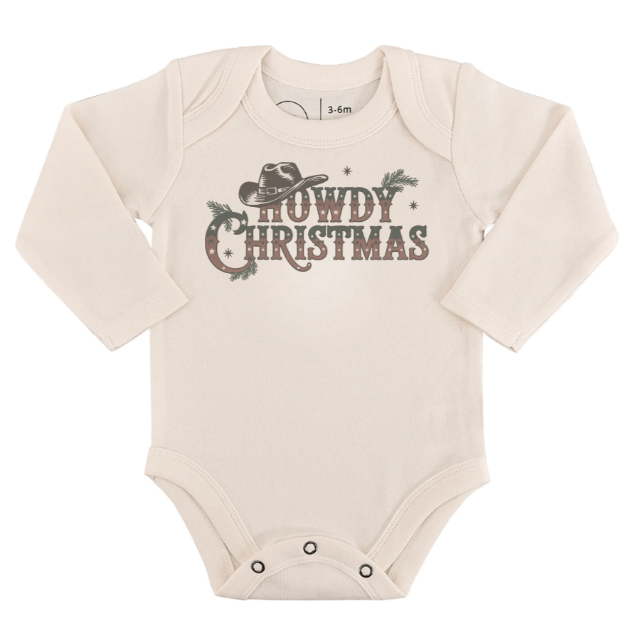 long sleeve graphic bodysuit | howdy christmas - HoneyBug