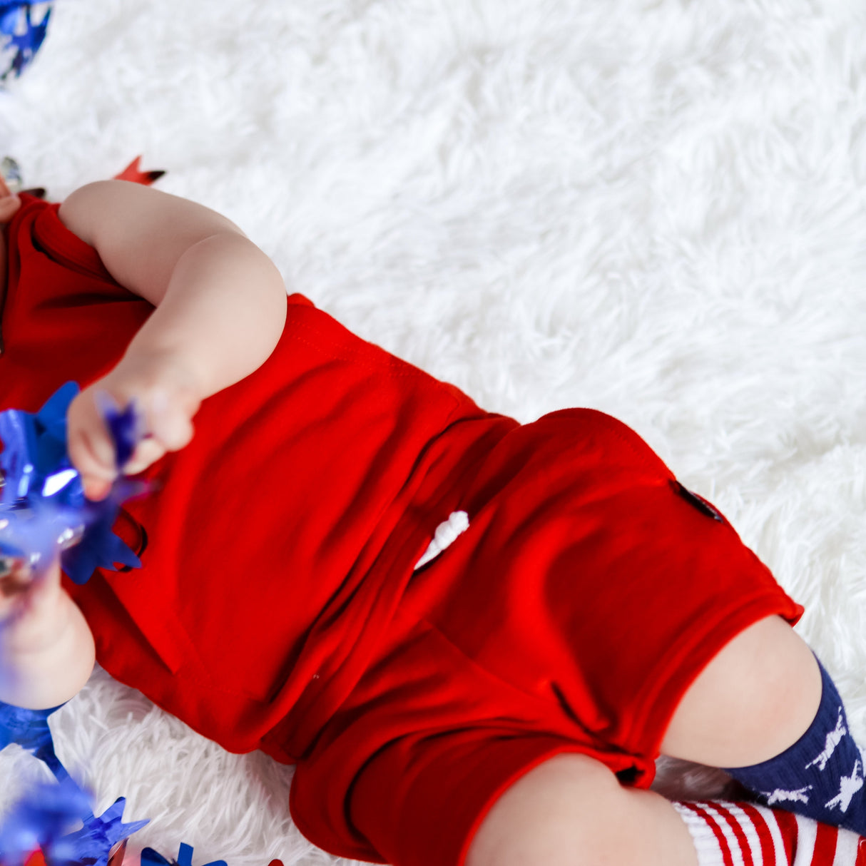 BAMBOO JOGGER SHORTS- Red - HoneyBug