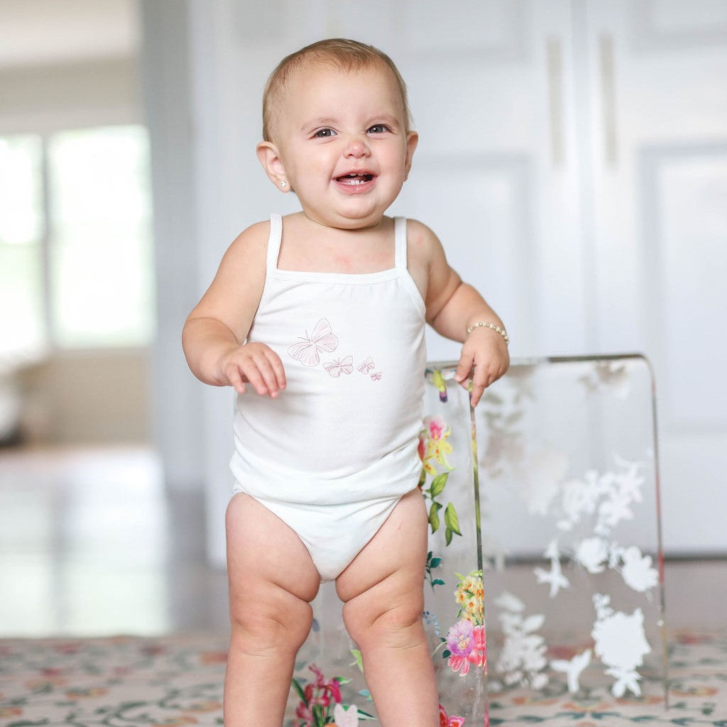 3 Pack Spaghetti Strap Bodysuits - Butterfly - HoneyBug