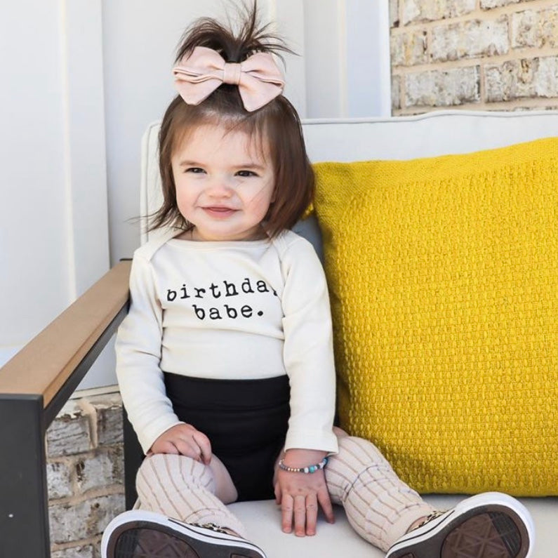 Birthday Babe - Long Sleeve Organic Cotton Bodysuit - HoneyBug