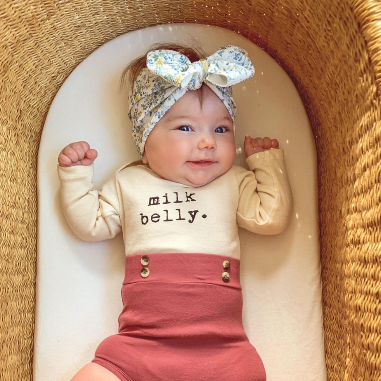 Milk Belly - Long Sleeve Organic Baby Bodysuit - HoneyBug