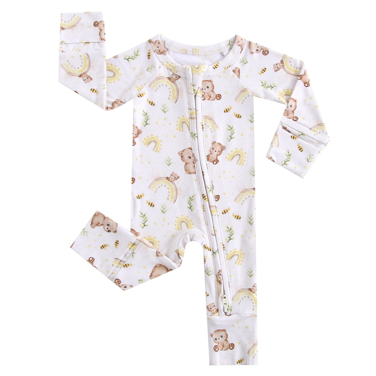 Sweet as Honey Zippered Baby Romper