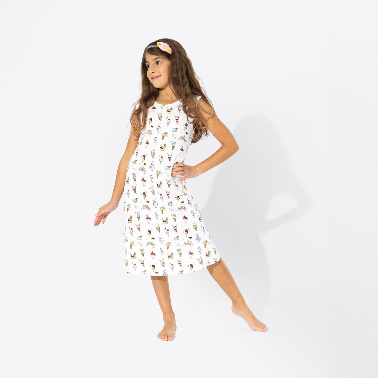 Ice Cream Bamboo Girls' Sleeveless Dress - HoneyBug