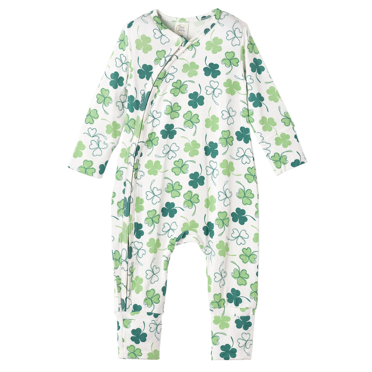 Shamrock Zip Romper – Convertible Cuff Bamboo Sleeper