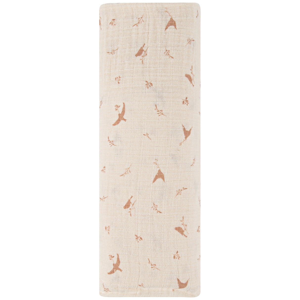 Cotton Muslin Swaddle Blanket - Pink Bird - HoneyBug