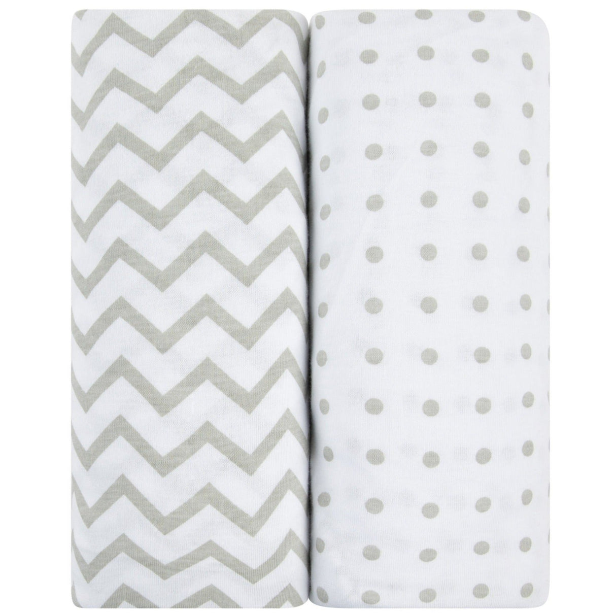 Waterproof Bassinet Sheet Set - Grey Chevron & Polka Dot - HoneyBug
