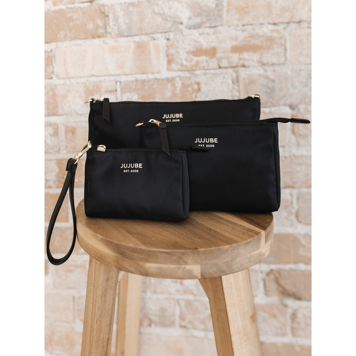 3-piece Pouch Set Black - HoneyBug