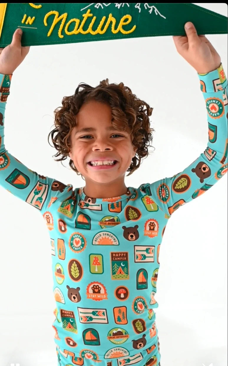 Bamboo Pajama Set - Let's Explore Nature Badges - HoneyBug