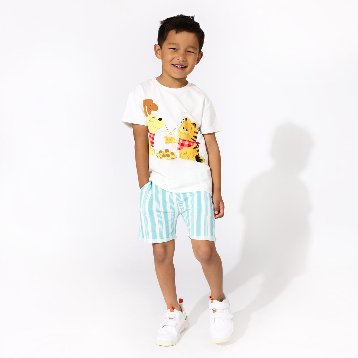 Blue Stripes Bamboo Terry Kids Daywear Shorts - HoneyBug