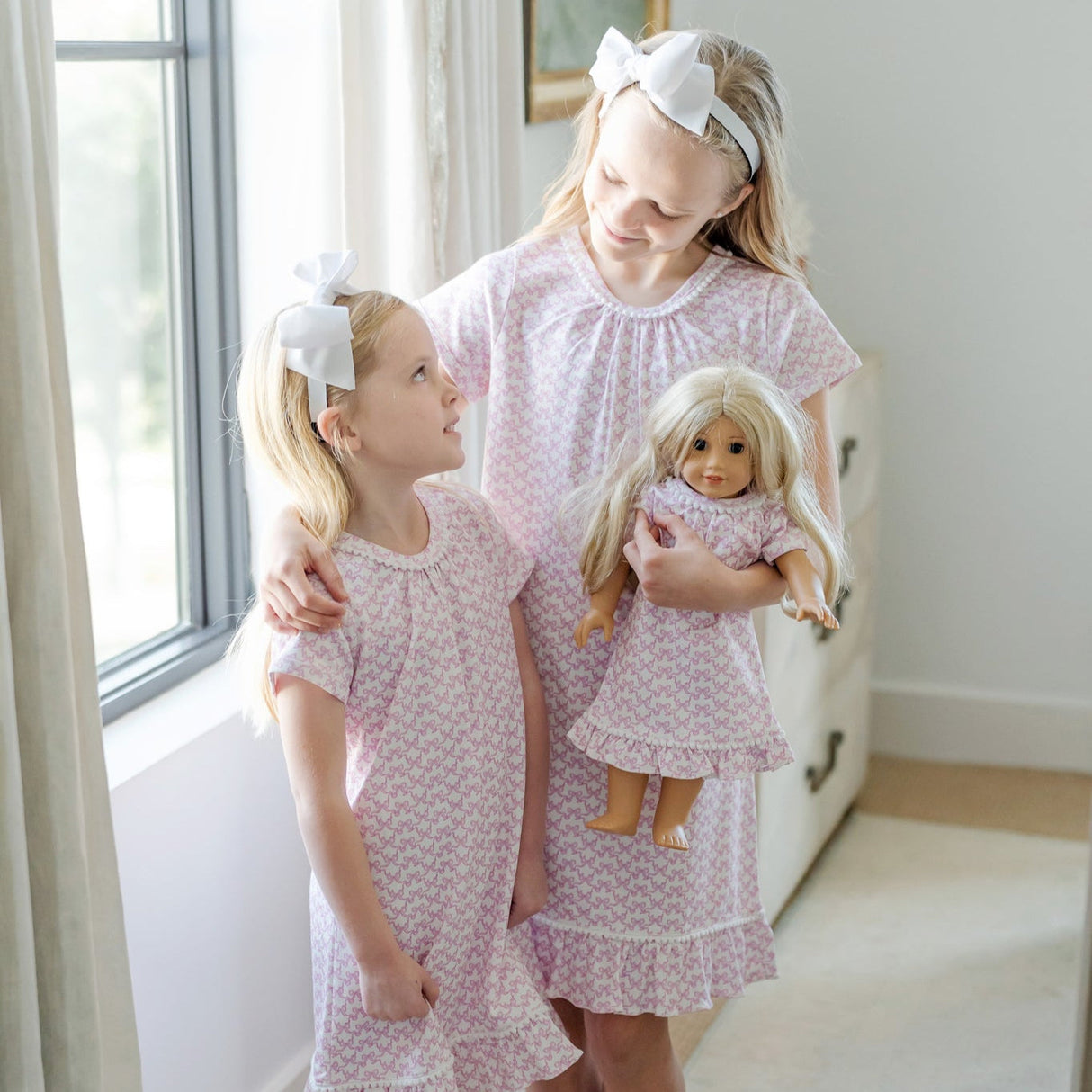 Camden Girls' Dress - Pretty Pink Bows - HoneyBug