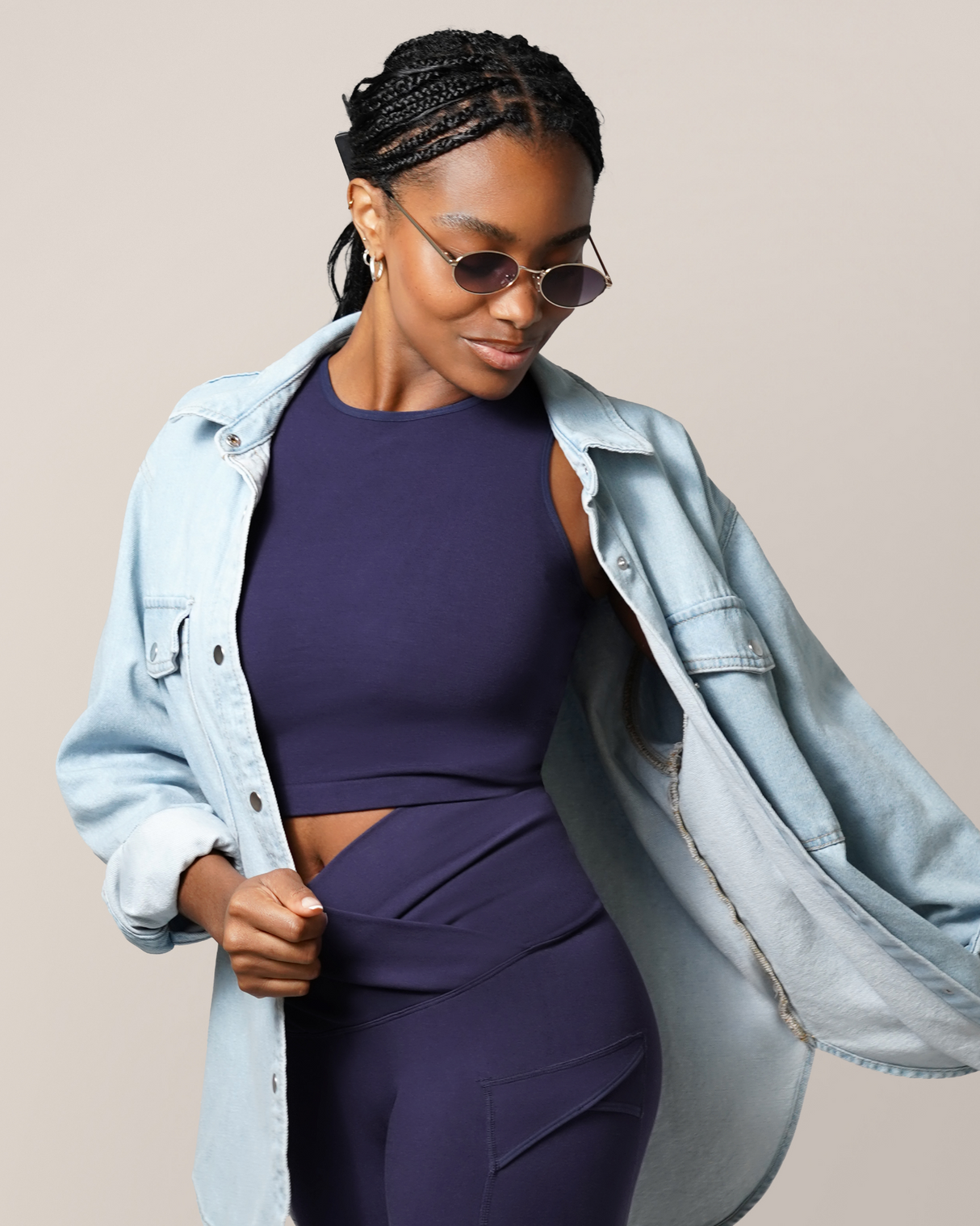 Sublime® Bamboo Maternity & Nursing Longline Bra Top | Navy - HoneyBug