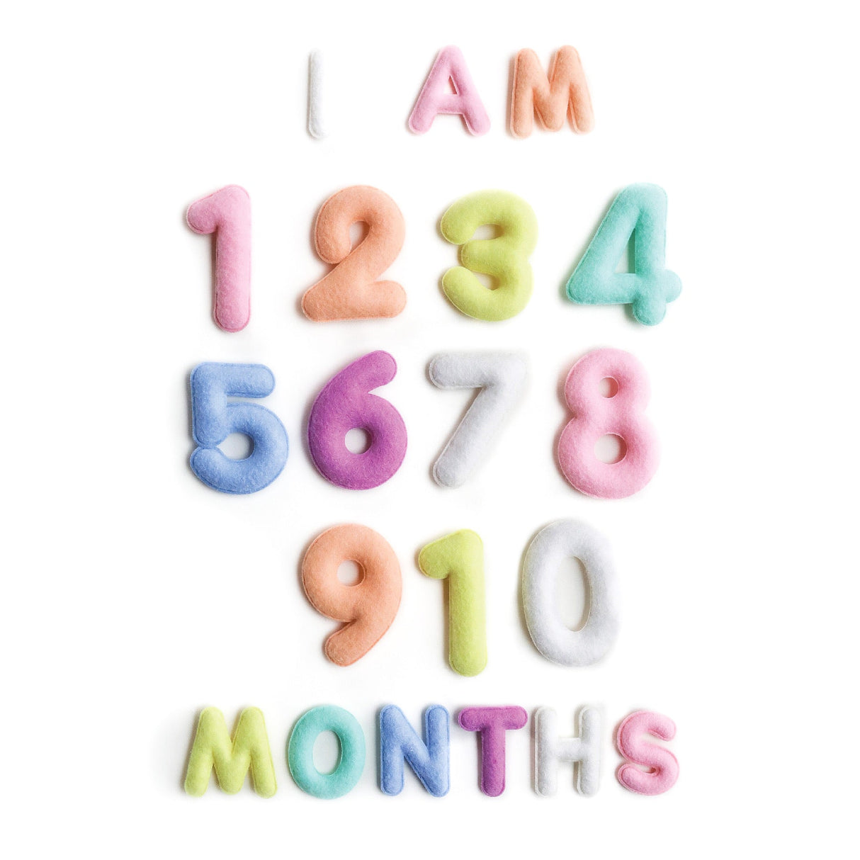 Milestone Felt Numbers in Pastel - HoneyBug