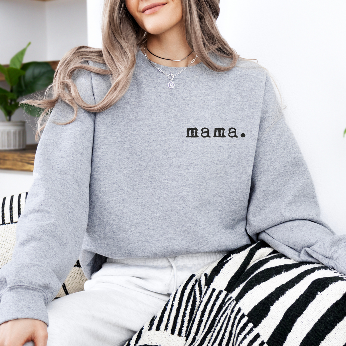 Mama. Embroidered | Premium Adult Sweatshirt - HoneyBug