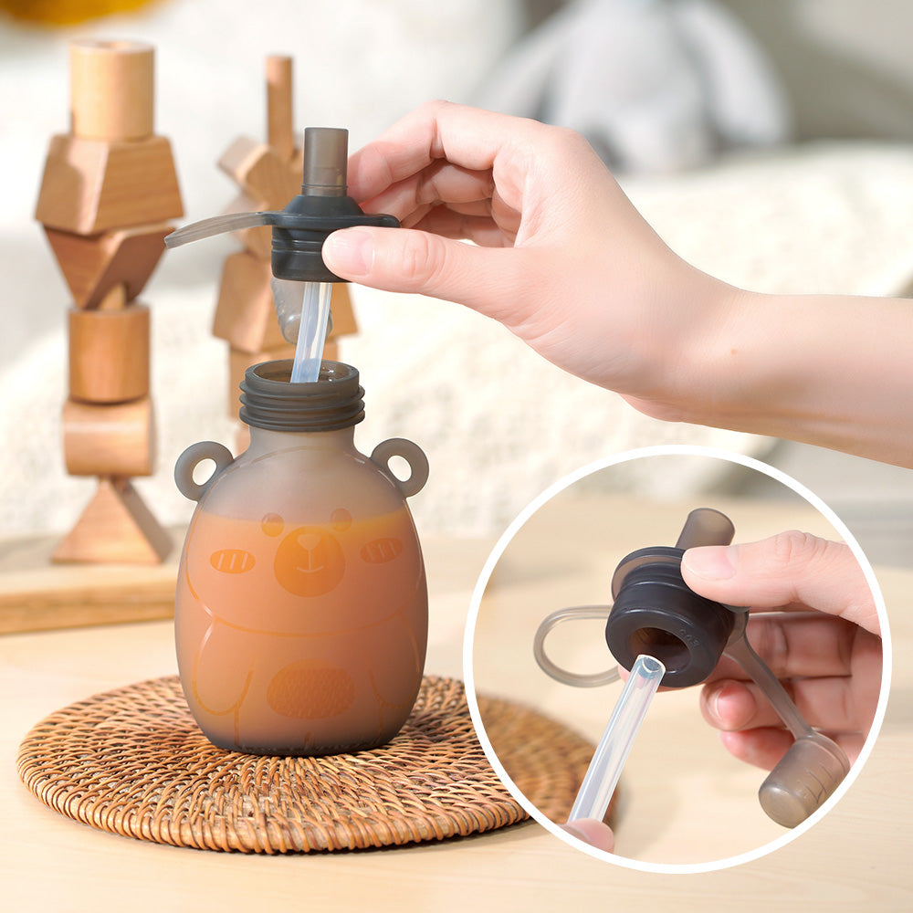 Haakaa Happii Bear Silicone Goody Pouch 6 oz - HoneyBug