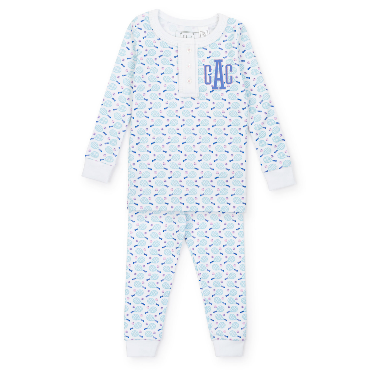 Alden Girls' Pima Cotton Pajama Pant Set - Tennis Match Pink - HoneyBug