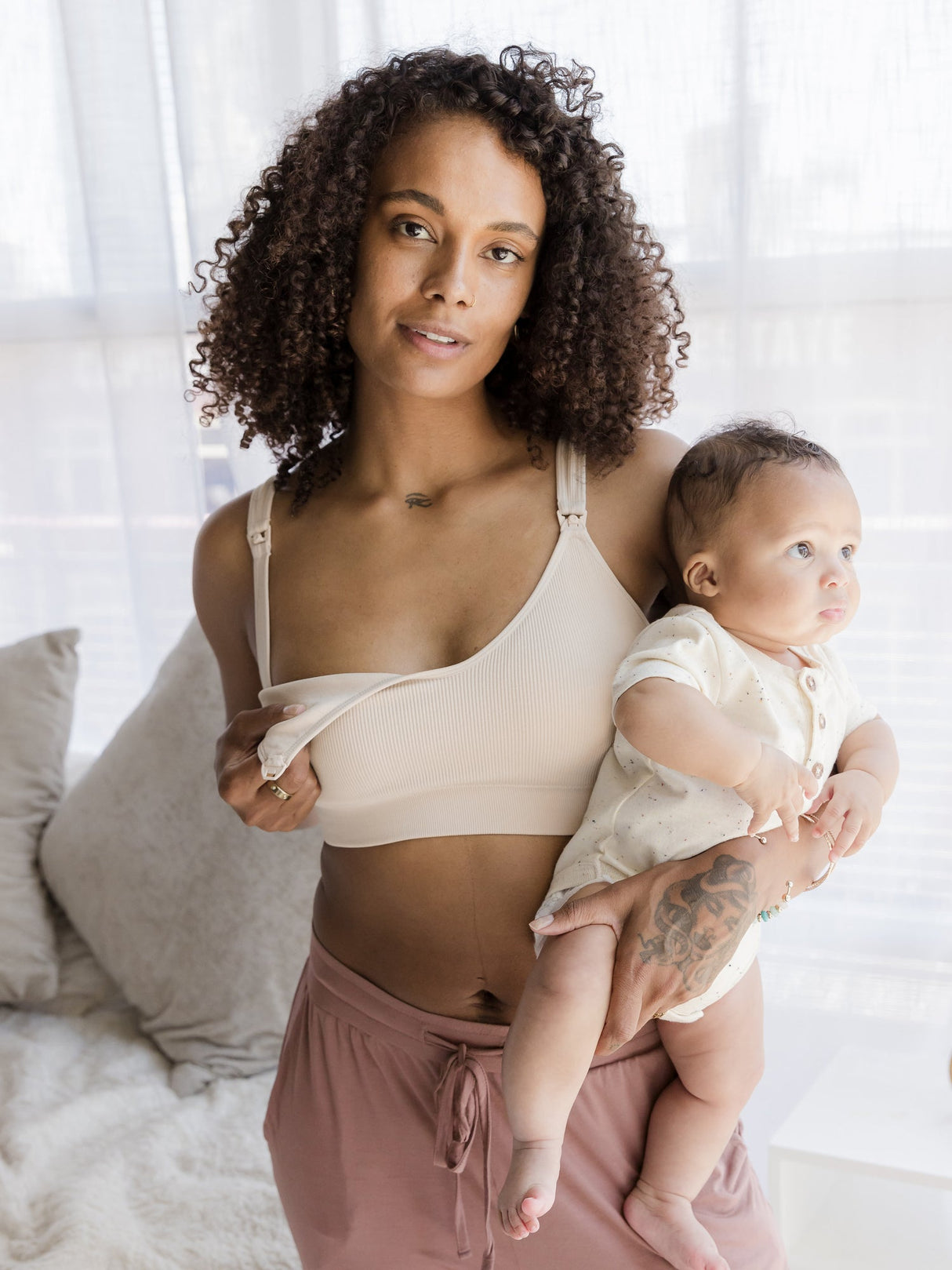 Mia Maternity & Nursing Lounge Bra | Stone - HoneyBug