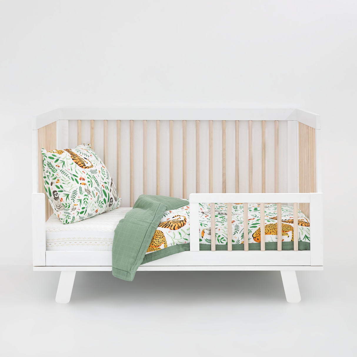 Cotton Muslin Toddler Bedding 3 Piece Set - Mighty Jungle - HoneyBug