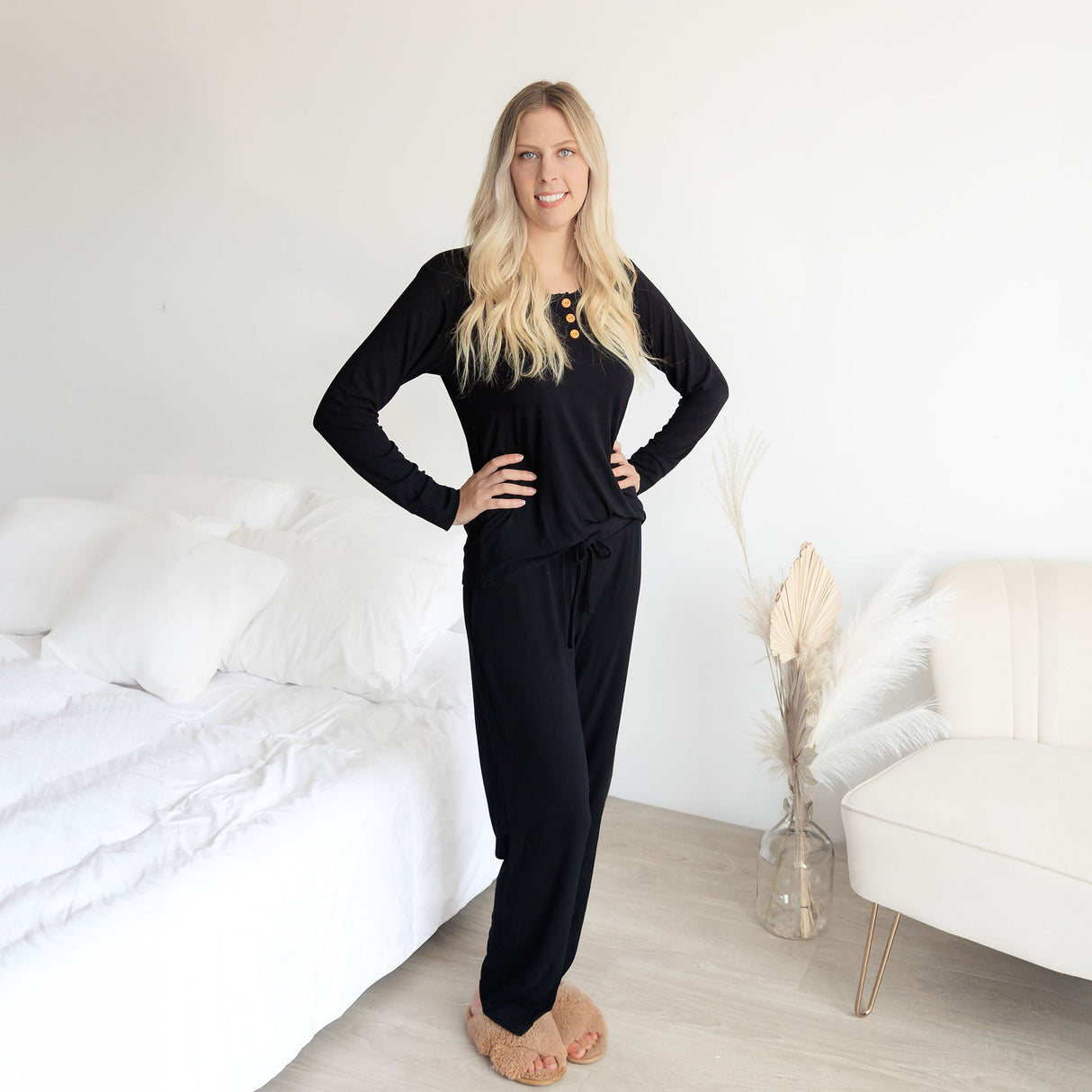 WOMEN'S PAJAMA SET- Midnight Ribbed - HoneyBug