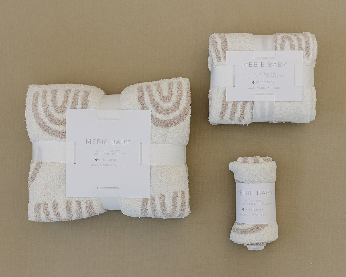 Taupe Rainbow Plush Blanket - HoneyBug