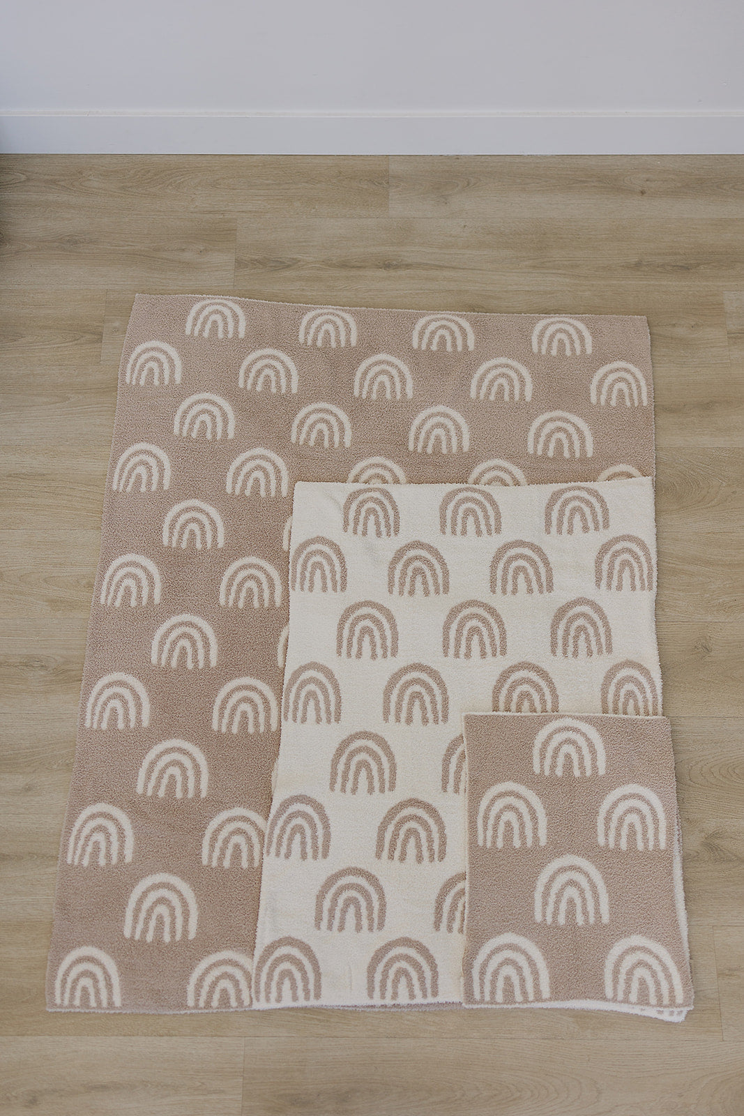 Taupe Rainbow Plush Blanket - HoneyBug