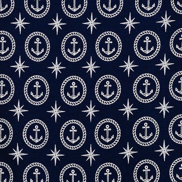 Collared Romper - Nautical Dreams on Indigo - HoneyBug