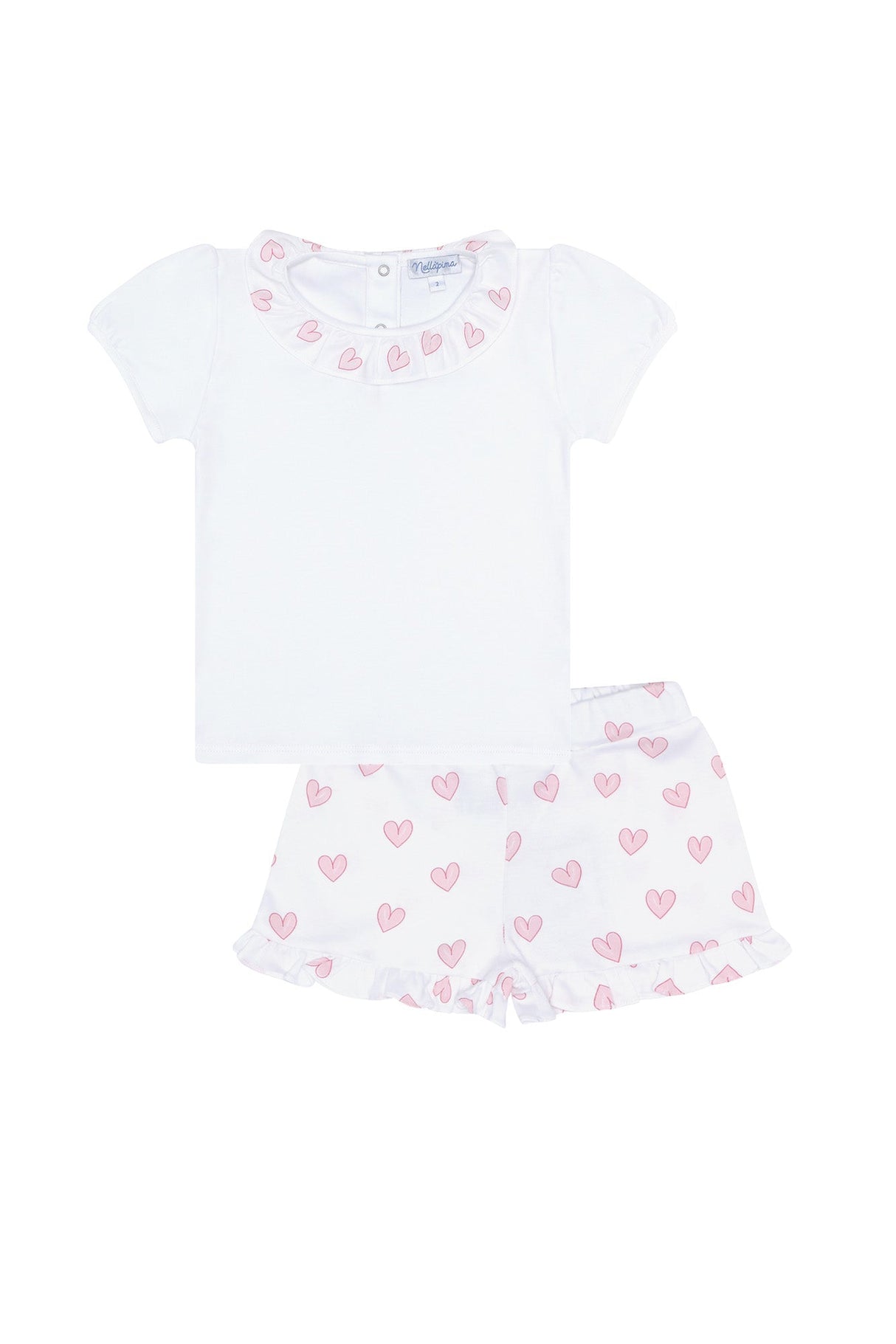 Pink Heart Short Set - HoneyBug