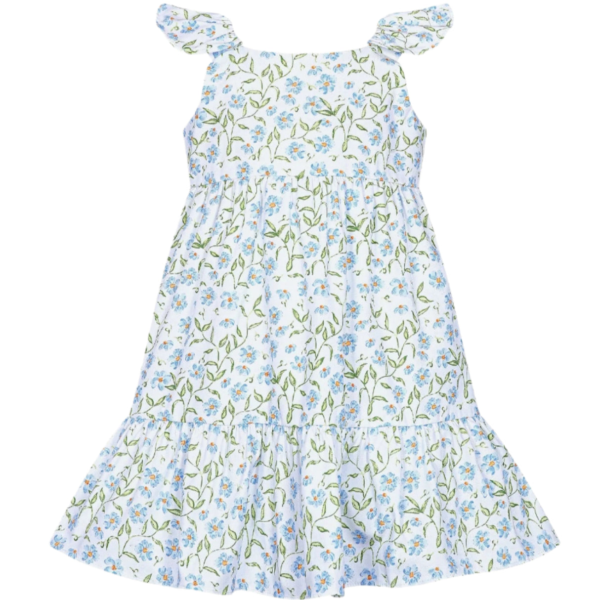 Blue Vines Woven Summer Dress - HoneyBug