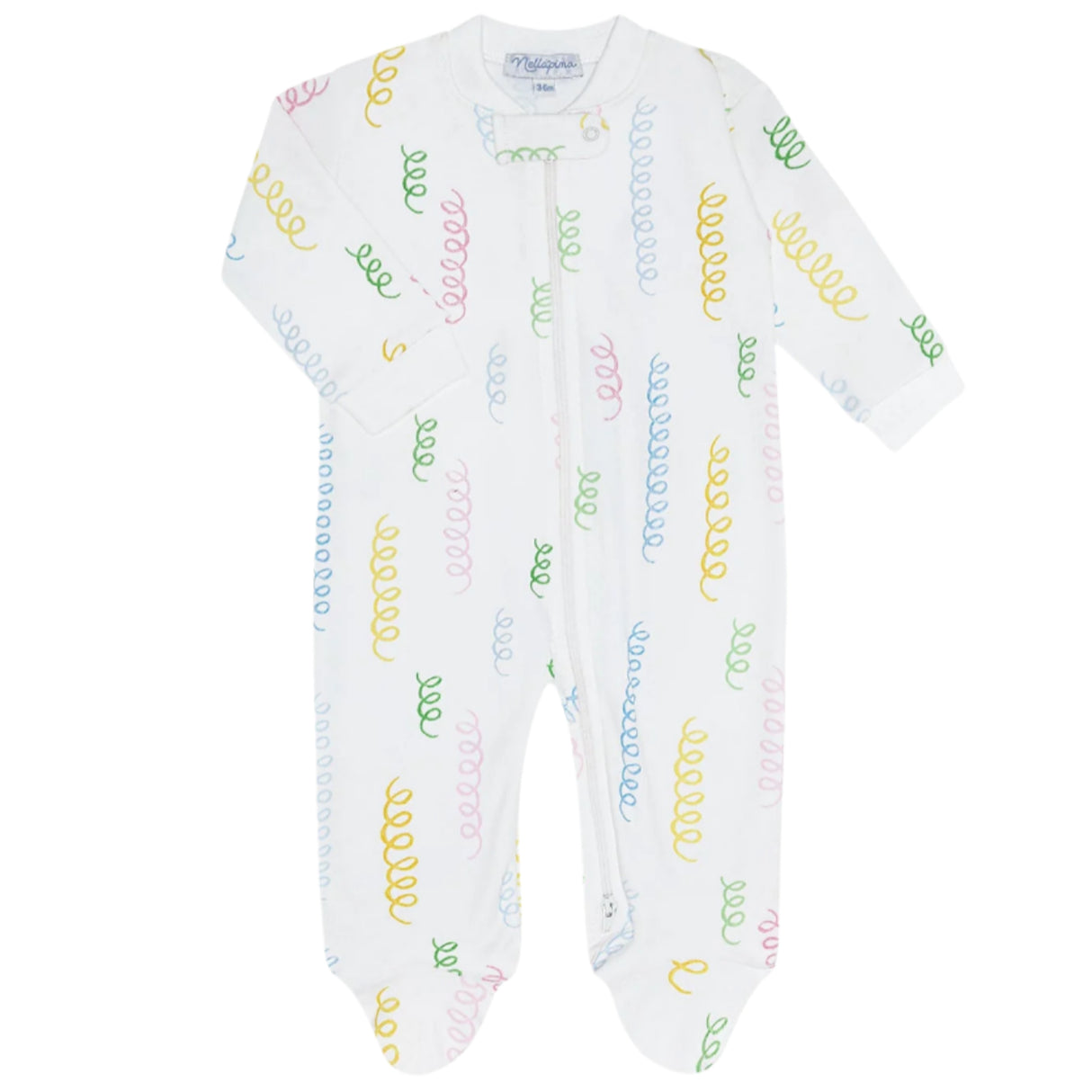 Spirals Print Zipper Footie - HoneyBug