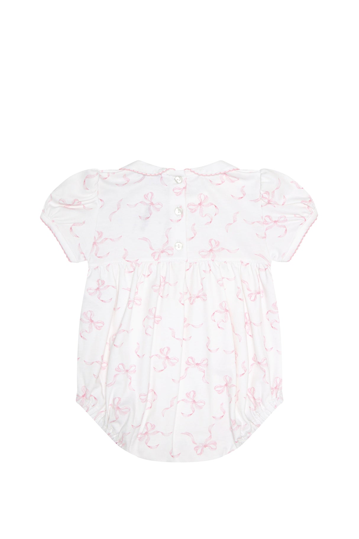 Charming Bows Print Smocked Bubble - HoneyBug