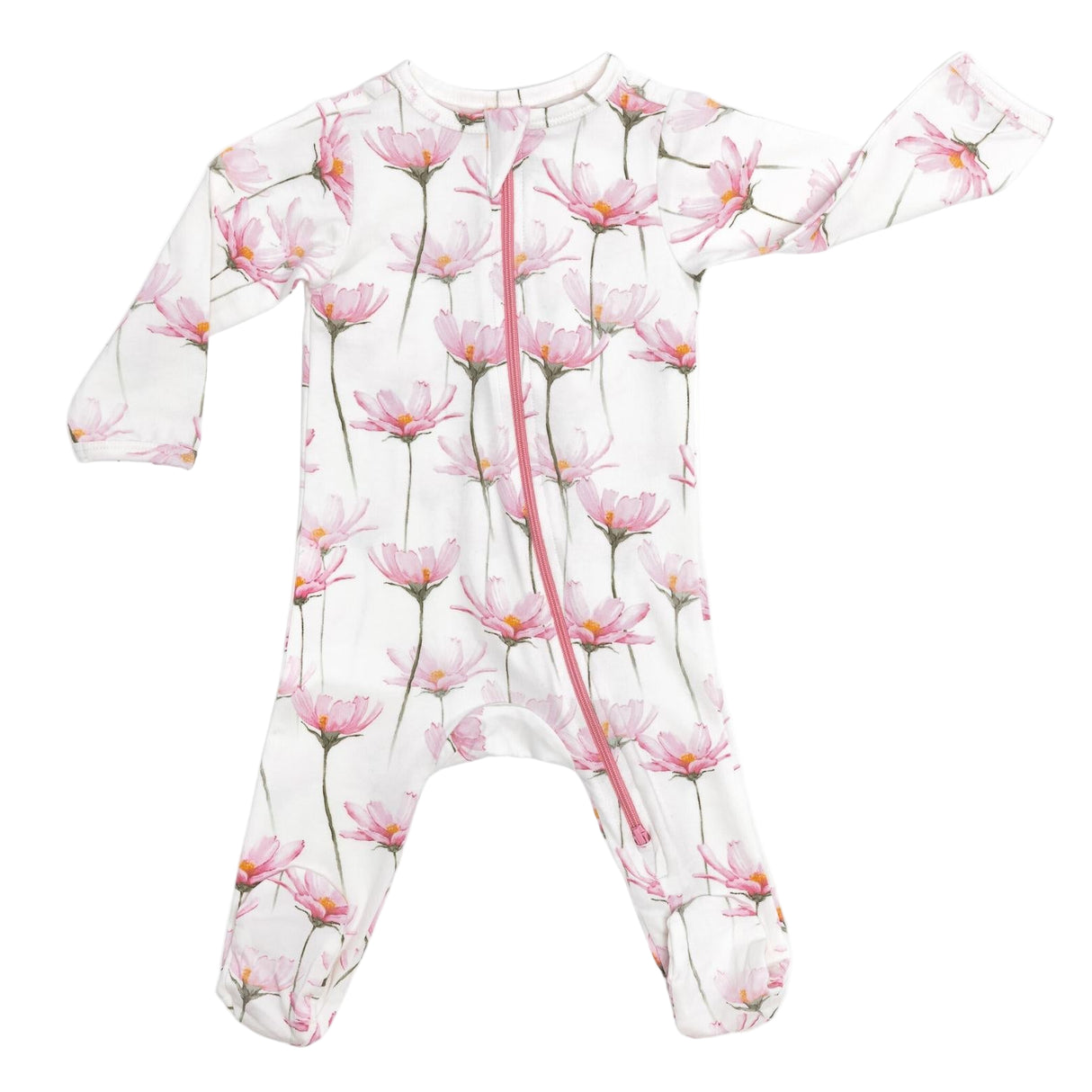 Organic Footie - Pink Petals