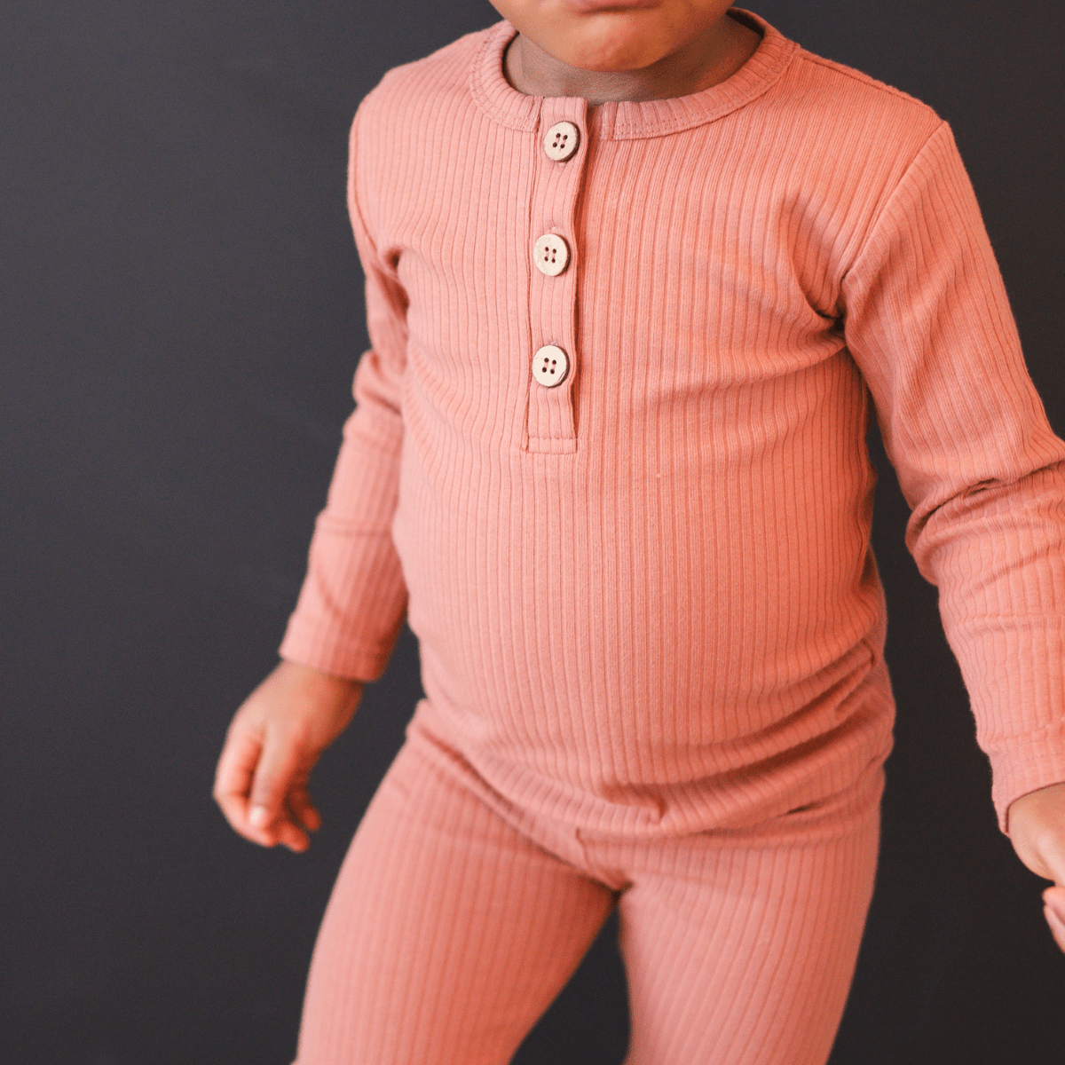 Organic Ribbed Cotton Top - Terracotta - HoneyBug