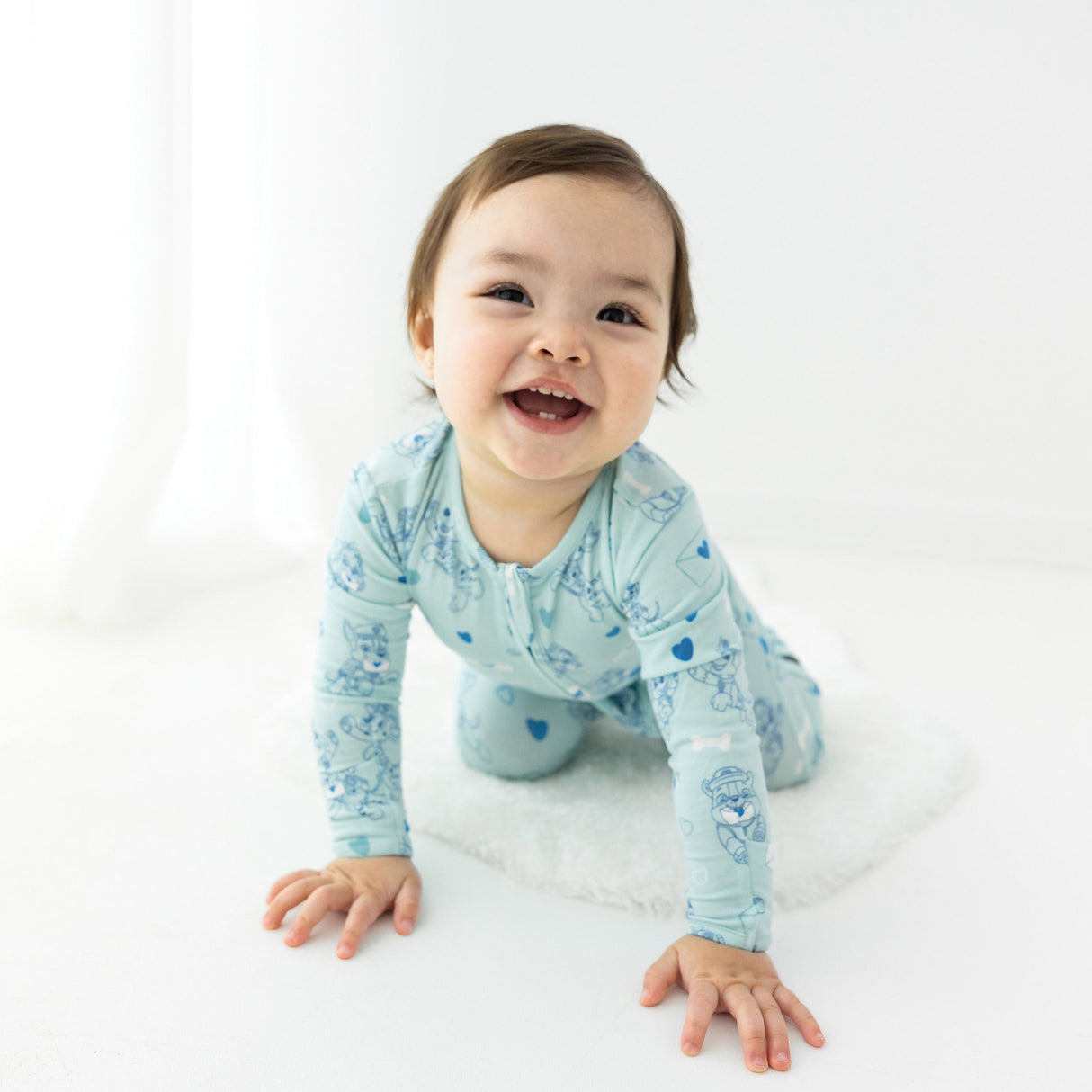 Sweet Hearts Blue Bamboo Convertible Footie - HoneyBug