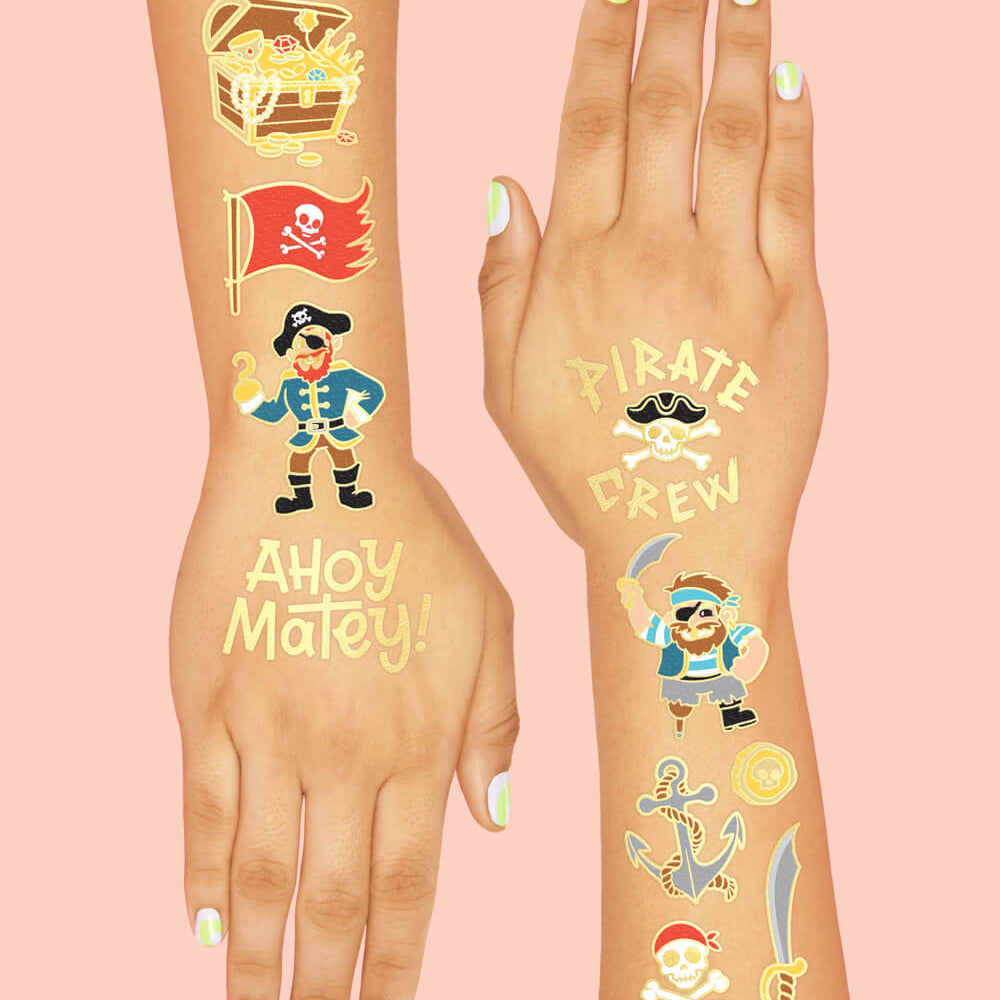 Ahoy Matey! Tats - 44 foil temporary tattoos