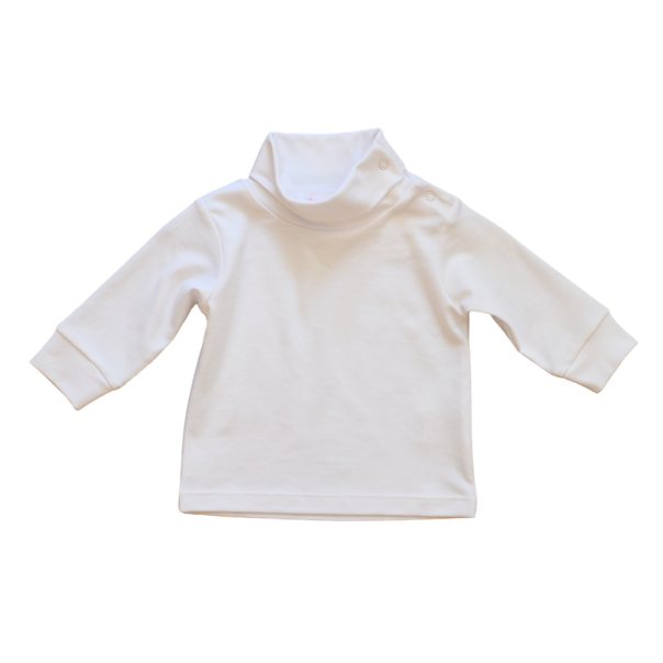Solid White Turtleneck - HoneyBug