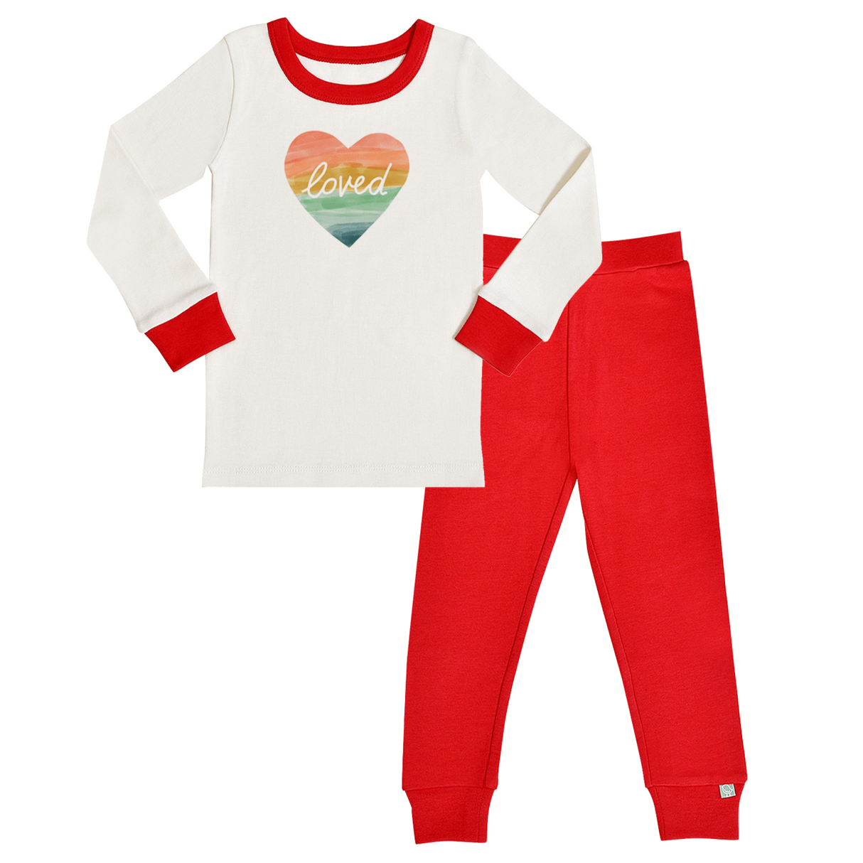 pajamas | loved rainbow heart - HoneyBug